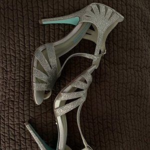 Betsey Johnson gold shiny high heels